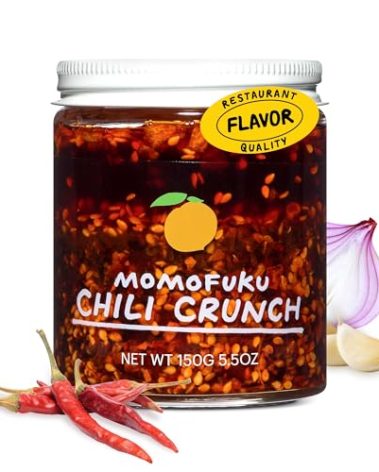Momofuku Chili Crunch by David Chang, (5.5 Ounces), Chili Oil with Crunchy Garlic and Shallots, Spicy Chili Crisp
