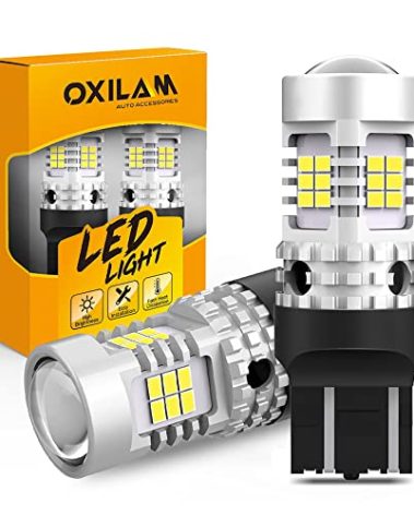 OXILAM Upgraded 7440 7443 LED Bulbs White for Reverse Lights, 4000LM 600% Brighter, 7441 7444 T20 W21W LED Lamps Replacement for Backup Tail Brake Turn Signal Parking Lights and DRL (Pack of 2)