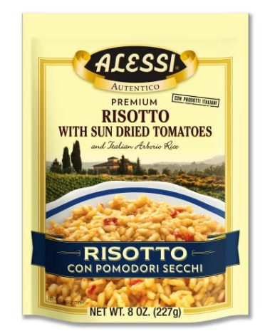 Alessi Autentico, Premium Seasoned Risotto, Italian Arborio Rice, Easy to Prepare, 8oz (Sun Dried Tomato, Pack of 6)