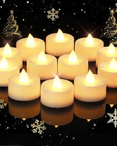 Amagic 50 Pack Battery Operated Tea Lights Candles, Fake Tealights Candles, Flameless LED Tea Lights for Halloween, Wedding, Votive, Festival, Table Decor(50 Pack, Warm White)