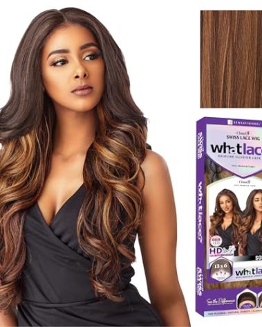 Sensationnel What Lace 13X6 Wigs - Solana Lacefrontal Hand Tied Glueless Synthetic With Natural Density Preplucked Hairline (FLAMBOYAGECARAMEL)