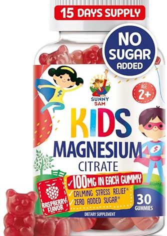 Magnesium Gummies for Kids & Adults - 100mg - Calm Magnesium Chews - Magnesium Citrate Chewable Supplement for Mood & Muscle Support - 30 Gummies