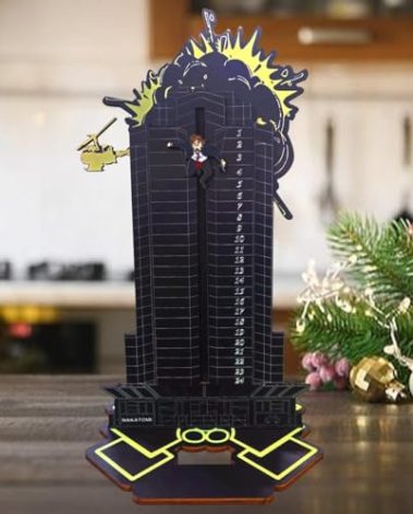 Die Hard Advent Calendar, 2025 Christmas Countdown Calendar, Magnetic Wooden 24 Days of Advent Calendar for Kids Christmas Advent Gifts Home Table Party Decorations
