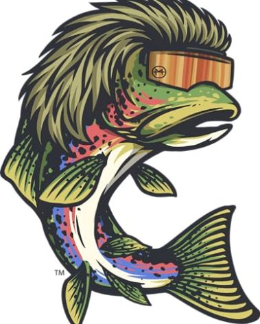 STICKY DUDE Trout Mullet Sticker - 5 Inch Vinyl Waterproof Decal for Yeti Cup, Car, Laptop, Wall, Window, Bumper