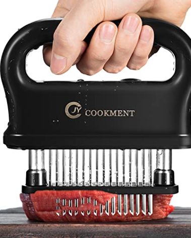 JY COOKMENT Meat Tenderizer with 48 Stainless Steel Ultra Sharp Needle Blades, Kitchen Cooking Tool Best for Tenderizing, BBQ, Marinade
