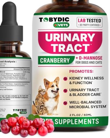 Cat & Dog Natural UTI Medicine & Urinary Tract Infection Treatment with Cranberry - Kidney + Bladder Support Supplement - Best Prevention for Urine Incontinence & Bladder Stones - Pet Renal Health