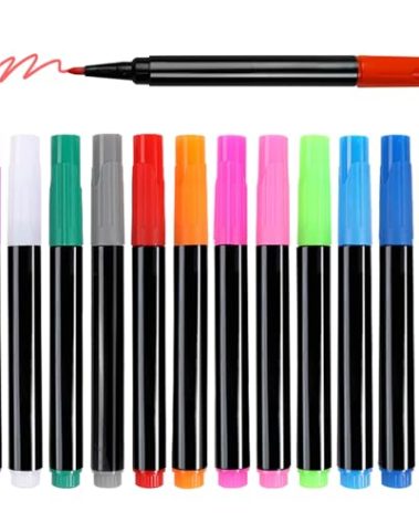 12-Color Neon Paint Markers for LED Note Board with Colors, Fluorescent Ink Design, Erasable Markers for LED Writing Boards, Best Gift for Kids