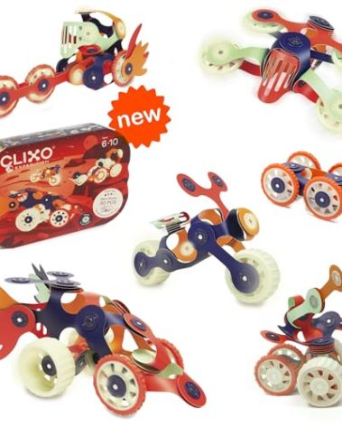 Clixo Mars Rover Pack - Glow-in-The-Dark Wheels Magnetic Building Toy - 30 Flexible Magnet Pieces for Galactic Exploration & Adventure. Award-nominated STEM Toy. Kids Gift & Travel. Ages 6+ [New]