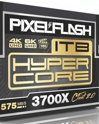PixelFlash 1TB CFast 2.0 Card 3700X HyperCore 575MB/s SATA3 VPG180, CFast Card for DSLR Cinematic Video & Photo Cams Lab Tested, Certified Flash Memory 1 TB 2025 Model