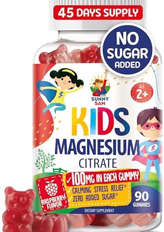 Magnesium Gummies for Kids & Adults - 100mg - Calm Magnesium Chews - Magnesium Citrate Chewable Supplement for Mood & Muscle Support - 90 Gummies