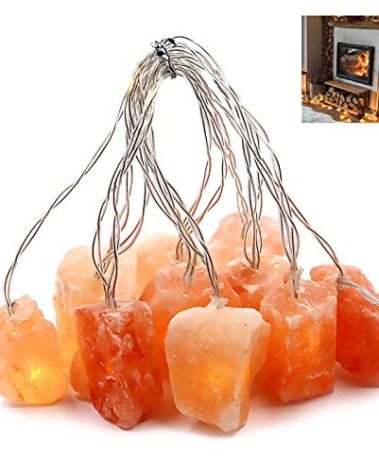 Himalayan Salt String Light with Rock,USB Fairy Lights Night Pink Salt Lamp ,Natural Hand Carved Himalayan Small String Lamp for Office,Baby,Child,LED Nightlight for Bedroom,Bedside,Desk,Computer