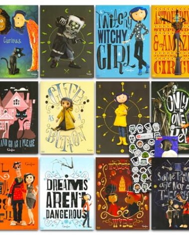 UNIVERSAL ALL-ACCESS Coraline Poster Book Set - Bundle with 12 Coraline Posters for Girls Room Plus Stickers, More | Coraline Room Decor Wall Art for Kids