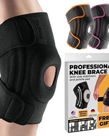 DR. BRACE ELITE Knee Brace with Side Stabilizers & Patella Gel Pads for Maximum Knee Pain Support and fast recovery for men and women-Please Check How To Size Video (Pluto, Medium)