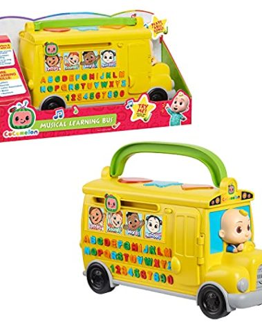 CoComelon Musical Learning Bus, Number and Letter Recognition, Phonetics, Yellow School Bus Toy Plays ABCs and Wheels on the Bus, Officially Licensed Kids Toys for Ages 18 Month by Just Play