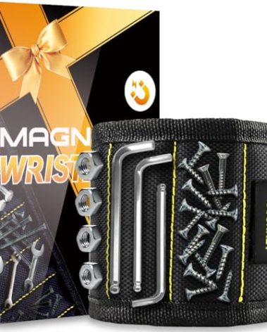 Christmas Gifts Stocking Stuffers for Men, KUSONKEY Magnetic Wristband Tool Gift for Men Who have Everything,Wrist Magnetic Screw Holder with Strong Magnets for Holding Screws Tool for Dad,Electrician