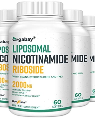 Orgabay Liposomal Nicotinamide Riboside 2000 MG with TMG and Pterostilbene, Boosting NAD+, Support Healthy Aging, 240 Count