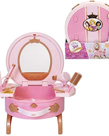 Disney Princess Vanity Style Collection Light Up and Style Vanity - Lights & Realistic Sound Styling Tools