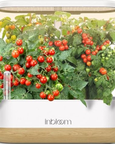 inbloom Hydroponics Growing System 12 Pods, Indoor Herb Garden with LEDs Full-Spectrum Plant Grow Light, Water Shortage Alarm, Automatic Timer, Height Adjustable,Gardening Gifts for Women, White
