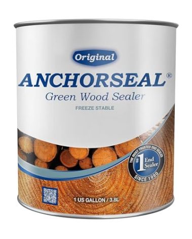 ANCHORSEAL Classic Log & Lumber End Sealer - Water Based Wax Emulsion, Prevents up to 90% of End Checking on Cut Ends of Hardwood & Softwood … (1 Gallon)