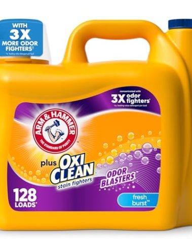 ARM & HAMMER Plus OxiClean Odor Blasters Fresh Burst, 128 Loads Liquid Laundry Detergent, 166.5 Fl oz