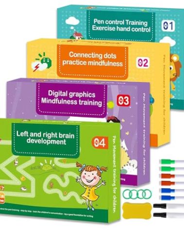 Scribble Smart Workbook, Handwriting Practice Workbook, Reusable Preschool Workbook and Tracing Book, Little Curious Mind Magic Scribble Smart Workbooks for Kid Ages 3-5