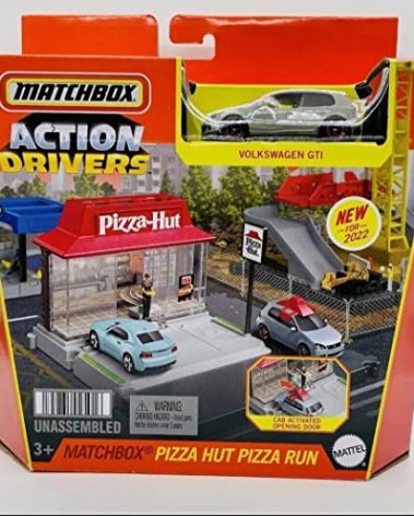 Matchbox - Auto Drivers - Pizza Hut Pizza Run Play Set - Includes Volkswagen GTI car - Ships Bubble Wrapped in a Box