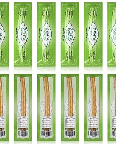 Zenia Sewak Natural Miswak Toothbrush - Vacuum Sealed Natural Flavor Traditional Peelu Toothbrush Stick - for Healthy Gums, Teeth, and Fresher Breath (Pack of 12)