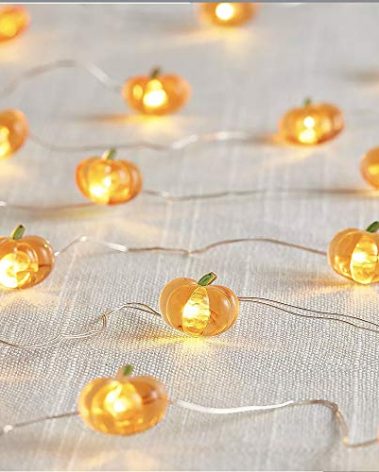 MIYA LIFE Cute Pumpkin String Lights Fall Pumpkin Fairy Lights Battery Operated for Thanksgiving and Halloween Indoor Decorations