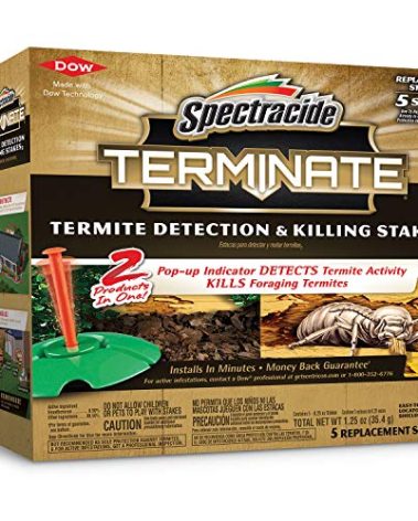 Spectracide Terminate Termite Detection & Killing Stakes2, 5 Count, Replacement Stakes With Pop-up Indicators Detect Termite Activity And Kill Foraging Termites Replacement Stakes