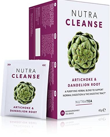 Nutra Tea NUTRACLEANSE - Detox Tea | Colon Cleanse Tea | Constipation Teabags - Full Body Detox Cleanse – Includes Dandelion Root & Burdock Root - 20 Individually Wrapped Bags - Herbal Teas (1 Pack)
