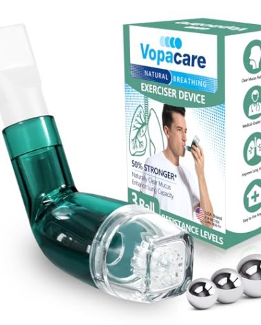 Flutter Valve Breathing Exercise Device for Lungs, Mucus Removal & Lung Strengthening, Adjustable Resistance Expiratory Trainer, Portable Lung Exerciser for Mucus Clearance