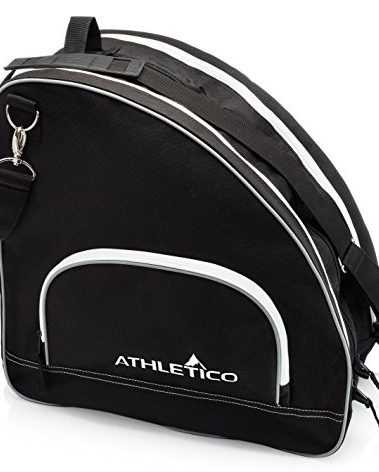 Athletico Ice & Inline Skate Bag - Premium Bag to Carry Ice Skates, Roller Skates, Inline Skates for Both Kids and Adults (Black with White Trim), Black With White Trim, L, Detachable,Durable