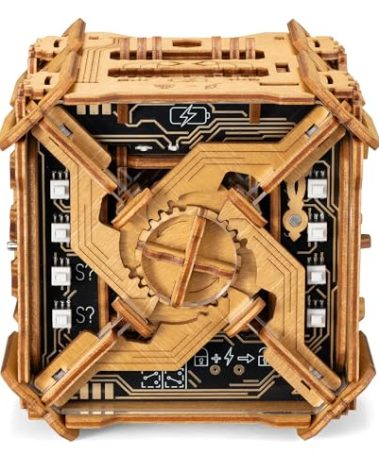 Puzzle Potato Tesla Box - Electronic Puzzle Box - Escape Room Game in a Box - Brain Teaser - 3D Wooden Puzzle for Adults - Money Puzzle Box for Cash Gift - Birthday GiftBox MoneyBox