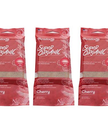 Paradise Air Super Organic Air Freshener Block – Natural Oil-Based Fragrance with Extra Strength for Car, Under Seat, Home and Office, 1.62 Oz/46 Gr – Pack of 3 (Cherry)