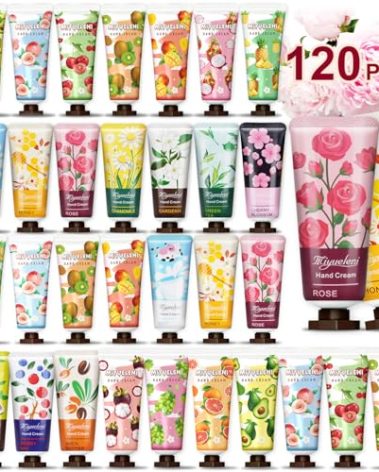 KIYTARBOO 120 Pack Hand Cream Gift Set, Travel Size Lotion, Mini Hand Creams, Teacher Appreciation Gifts, Hand Cream for Dry Cracked Hands, Bulk Christmas Gifts for Coworkers Adults Women Nurse