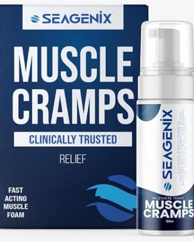 Seagenix Relief for Muscle Cramps Foam - Fast-Acting for Spasms and Leg Soreness - Magnesium Sulfate - Stop Prevent Cramps - All Natural Rehab Recovery - Legs, Calves, Neck, Back, Joint Pain Relief