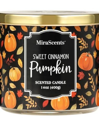 Fall Candles,Pumpkin Scented Candle,Pumpkin Spiced Candle,Autumn Large 3 Wicks,Fall Scented Candle Gift,14 oz