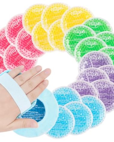 Hilph Small Ice Packs for Injuries Reusable, 30 Pack Soft Mini Ice Packs with 2 Sleeves for Kids & Adults Pain Relief, Hot Cold Compress for Boo Boos, Face, Tired Eyes, Breastfeeding & Lunch Box