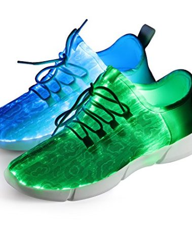 Shinmax Light Up Shoes,Fiber Optic LED Shoes for Women Men USB Charging Dancing LED Sneakers Flashing Shoes Glowing Luminous Trainers for Festivals and Parties White