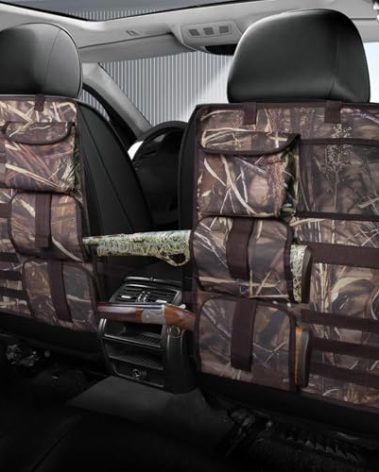 2 Pack Seat Back Gun Rack for Truck, Camo Gun Holder for Car with Molle Panel, Gun Sling Bag Front Seat Gun Organizer Truck Gun Rack for Hunting Gear, Gun Storage for Hunting Rifles SUV