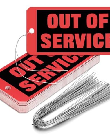 Spakon Out of Service Tags 6.22 x 3.15 Inches Maintenance Required Red Tags with 12 Inches Wires Attached for Machine Equipment Inspection Maintenance(300 Packs)