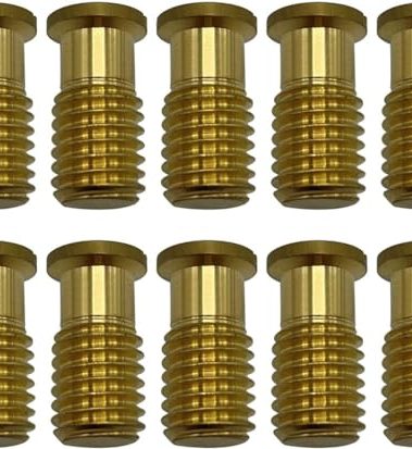 Poolzilla 10 Pack Pool Safety Cover Threaded Brass Insert Screw Bolt for Anchor