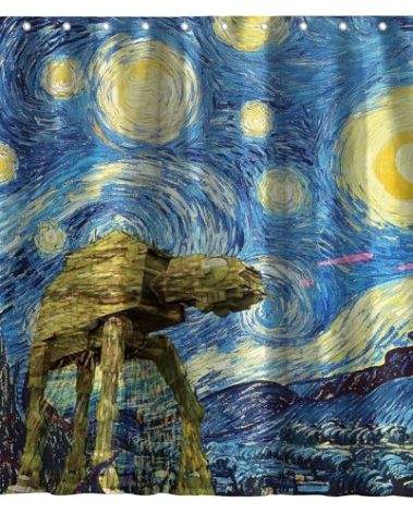NixiYa Starry Night Shower Curtains 72x72 Inches Washable Fabric Shower Curtain for Bathroom with 12 Hooks Kids Shower Curtain Waterproof Bath Curtain Home Decor Blue