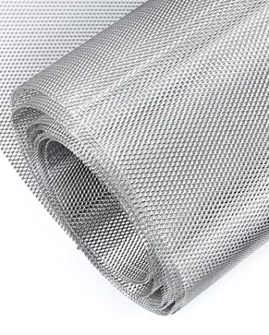 AggAuto Universal 170"x40" Car Grill Mesh - Aluminum Alloy Automotive Grille Insert Bumper Rhombic Hole 3x6mm, One of the Most Multifunctional Shape Grids Silver
