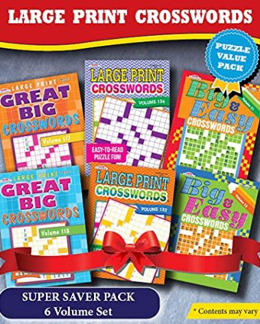 KAPPA Super Saver LARGE PRINT Crosswords Puzzle Pack-Set of 6 Full Size Books