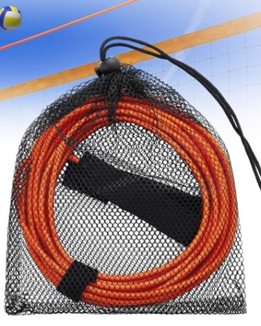 Vincreem Volleyball Training Aids Elastic Volleyball Net Extender Hitting Trainer Accessory with Storage Bag Training Tool Raises Net Height for Serving, Blocking, Hitting Drills