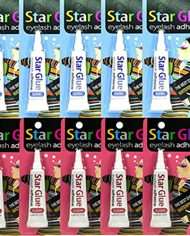 STAR GLUE Waterproof Eyelash Adhesive Combo for Eye Shadow Mascara and Eyeliner 10 Pcs,0.24 Ounce (Pack of 10)