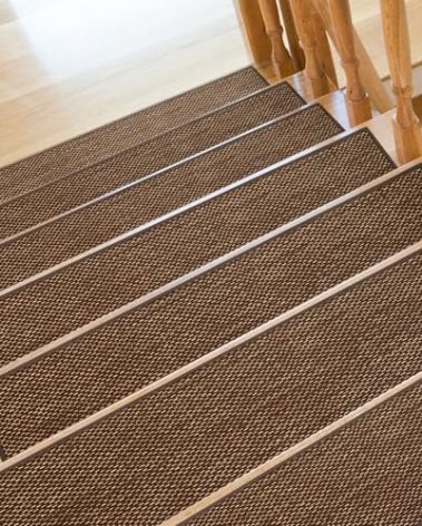 SMILOOL Stair Treads Non Slip for Wooden Steps Indoor 9" x 36" 8 Pack Extra Wide Stair Tread Carpet Stairs Runner, Step Pads with Reusable Adhesive for Dogs Kids Elders, Machine Washable, Brown