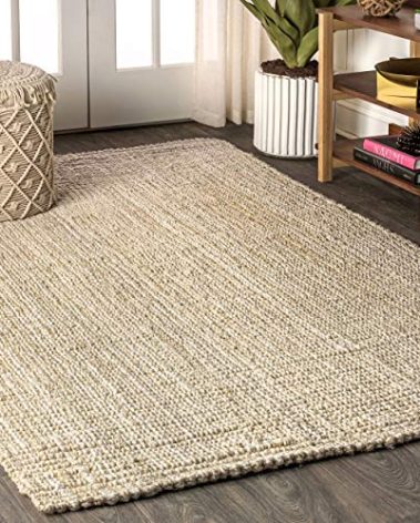 JONATHAN Y Hiro Hand Woven Chunky Jute Ivory Indoor Area Rug, 4x6, Bohemian, Transitional, Easy-Cleaning for Living Room, Bedroom, Kitchen, Pet Friendly, Non-Shedding (NFR103A-4)