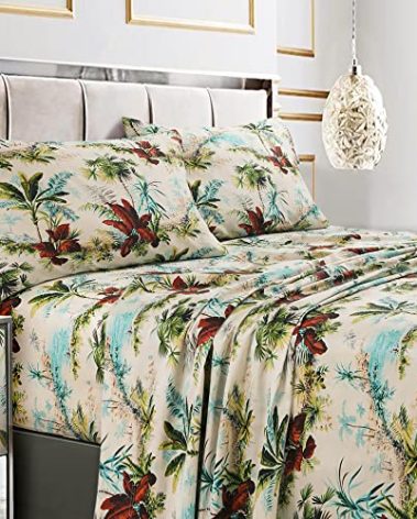 Tribeca Living Deep Pocket Full Size Sheet Set - 300 Thread Count Cotton Sateen Sheets with 22" Extra Deep Pockets, Oeko-Tex Certified, 4 Piece Bedding Set